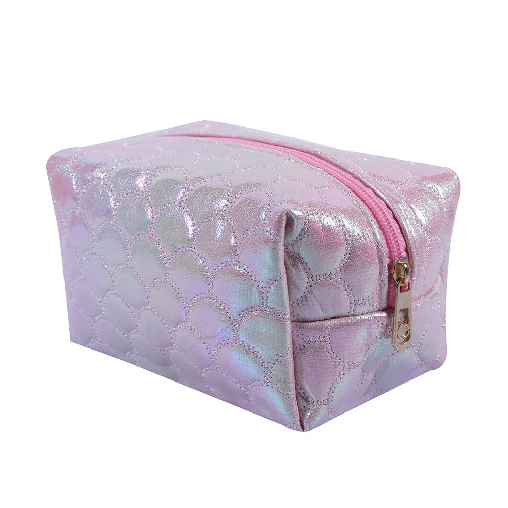 Fish Fin Design Holographic Cosmetic Bag (Pink) for women/girls